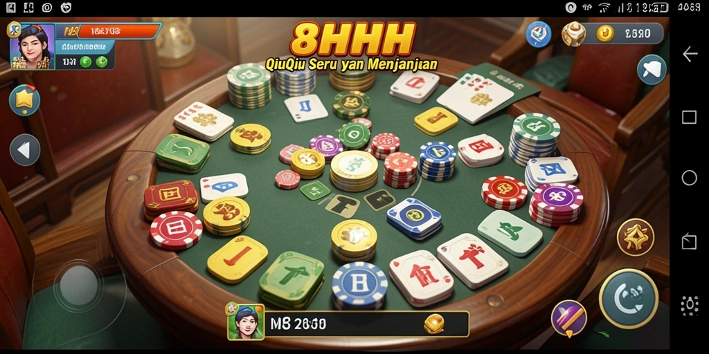 Tampilan gameplay seru dari 8HHH, permainan QiuQiu yang menantang.
