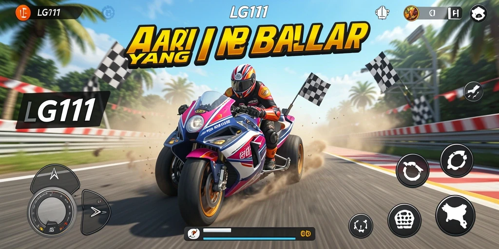 Screenshot menunjukkan aksi balapan seru di lintasan menantang.