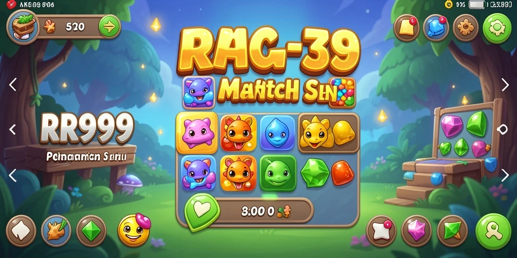 Tampilan gameplay seru dari RR999 yang penuh warna dan tantangan match-3.