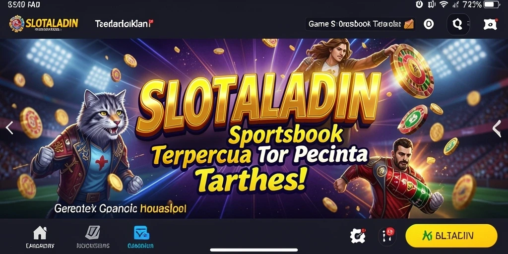 Tampilan screenshot utama dari SLOTALADIN menampilkan antarmuka taruhan olahraga.