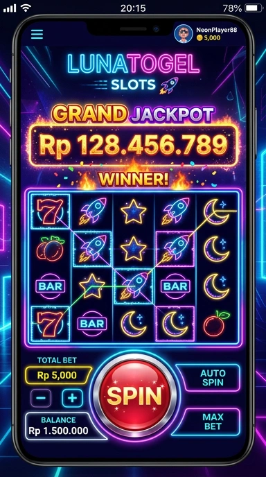 Tampilan utama aplikasi lunatogel dengan navigasi yang intuitif.